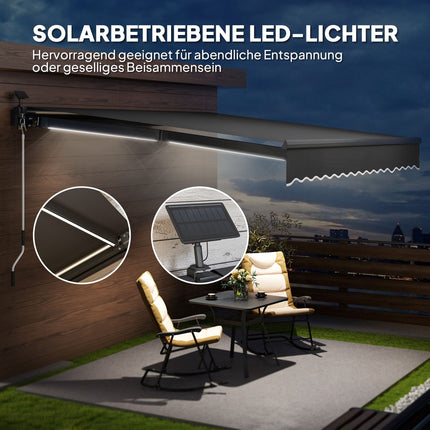 Napínací markýza s klikou, UV 50+, 400 cm, šedá