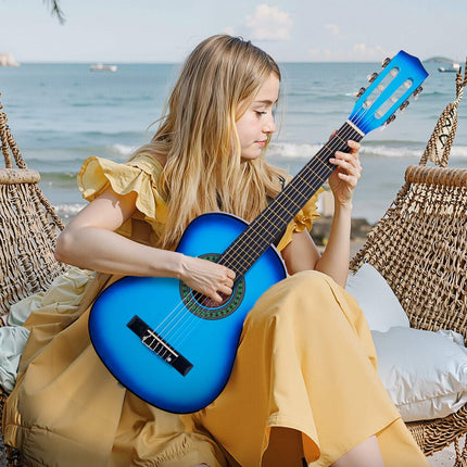 Classical Guitar 30-Inch Starter Kit, Nylon Strings, Blue