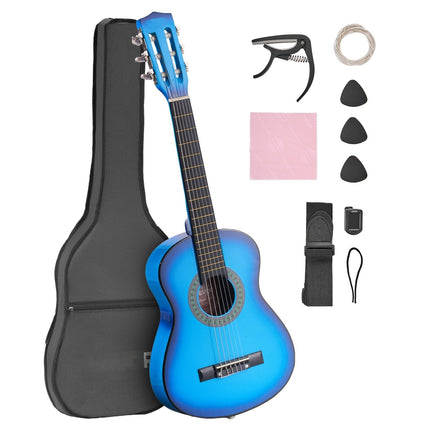 Classical Guitar 30-Inch Starter Kit, Nylon Strings, Blue