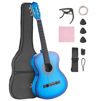 Classical Guitar Starter Kit 38 In, Nylon Strings, Bag