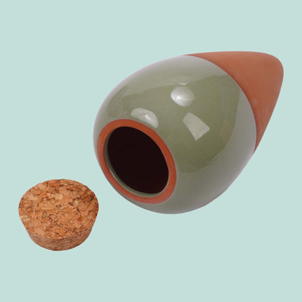 Clay Watering Cones with Lids, 350ml, Light Green, 4-Pack