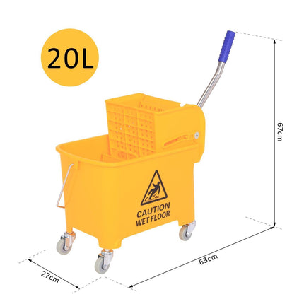 Úklidový vozík – 20 l, dvě komory, žlutá