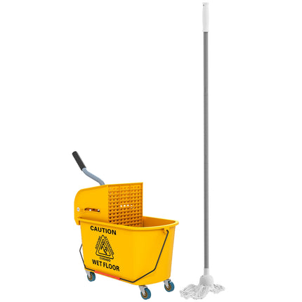 Úklidový vozík na kolečkách, objem 20L, žlutá