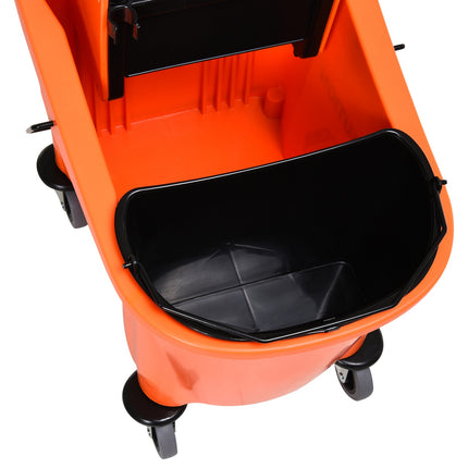 Cleaning trolley with swivel system, 36L - Black/Orange