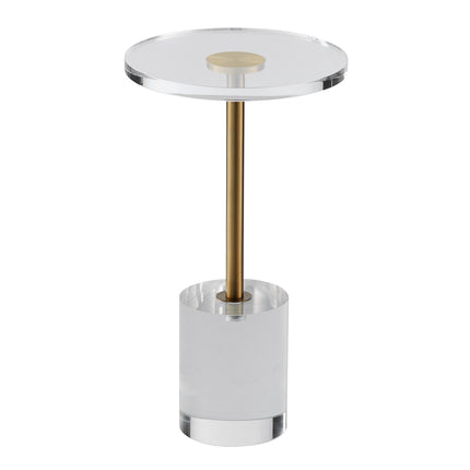 Clear Acrylic End Table, Round 11.9 in, 21.4 in High