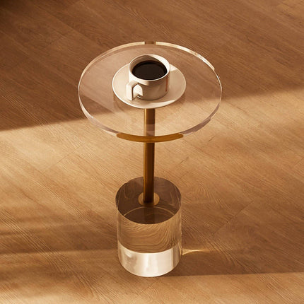 Clear Acrylic End Table, Round 11.9 in, 21.4 in High