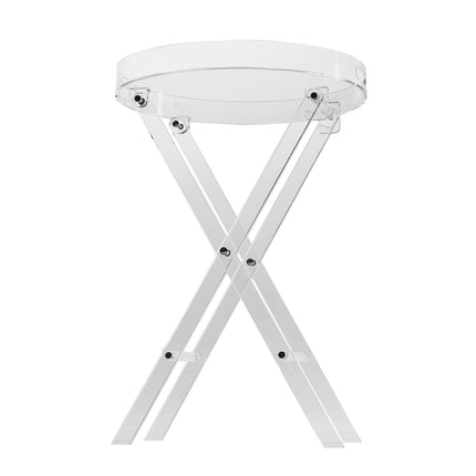Clear Acrylic Folding Tray Table With X-Leg, 15.7 In
