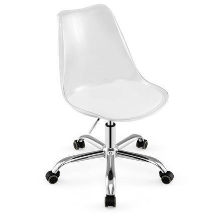 Průhledná kancelářská židle z PET – nastavitelná, otočná, ergonomická