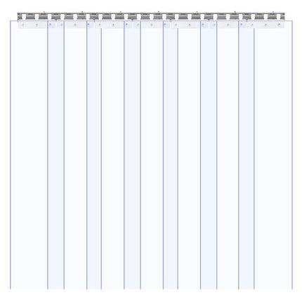 Clear PVC Strip Curtain, 2.1 x 1 m, 2 mm, 7 Strips