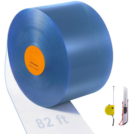 Clear PVC Strip Door Curtain Roll, 82 ft x 8 in