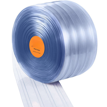 Clear Ribbed PVC Strip Curtain Roll, 100 Ft x 12 In