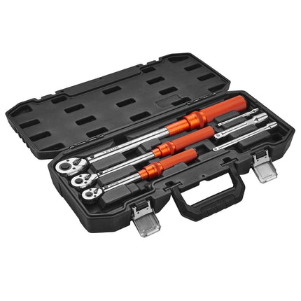 Click Torque Wrench Set, 3-Piece 1/4-1/2 Drive, ±3%
