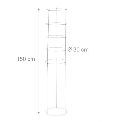 Opora pro popínavé rostliny 150 cm, sada 2 ks, šedá