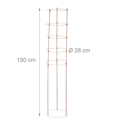 Opora pro popínavé rostliny, 150 cm, sada 2 ks, hnědá