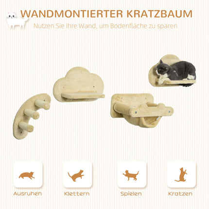 Kočičí lezecká sada na zeď se schody a houpací sítí - do 5 kg