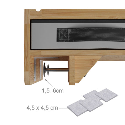 Clip-On Bamboo Bedside Shelf with Drawer for Small Spaces
