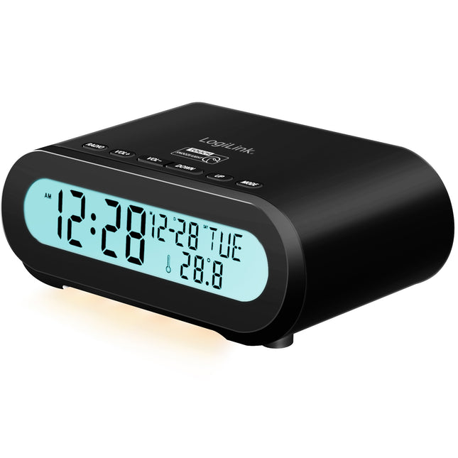 Rádiobudík teplota/vlhkost USB-C/provoz na baterie černá