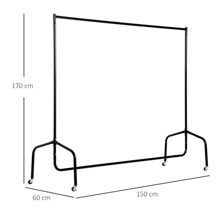 Velký stojan na oblečení – 150x60x170 cm, robustní a snadná montáž