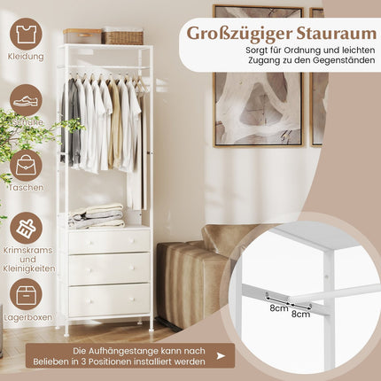 Kleiderständer mit Schubladen & verstellbarer Kleiderstange