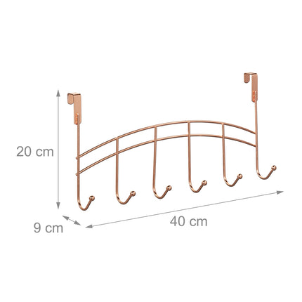 Clothes hanger for door with 6 hooks