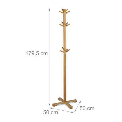 Clothes hanger in bamboo with 12 hooks