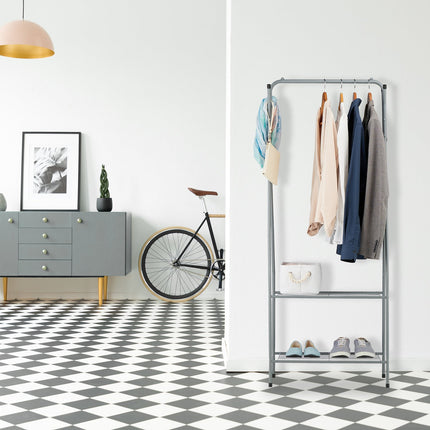 Clothes hanger with 2 shelves