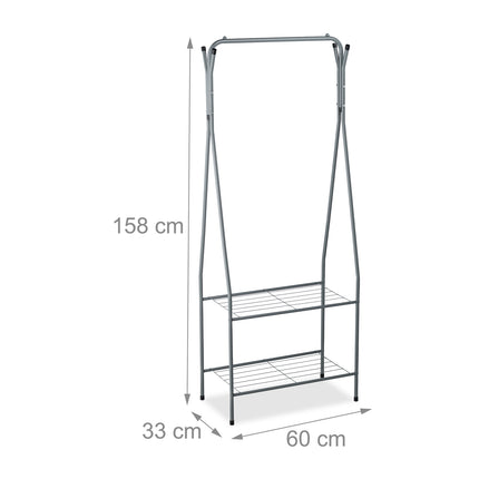 Clothes hanger with 2 shelves