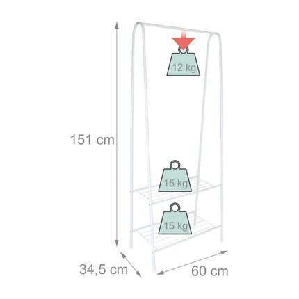 Věšák s policemi – subtilní železo, úsporný design