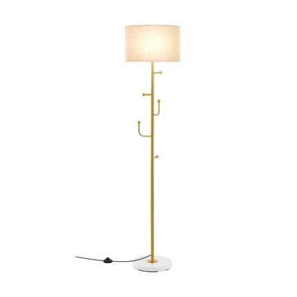 Stojací lampa s věšákem, 5 háčků, patice E27, nožní vypínač