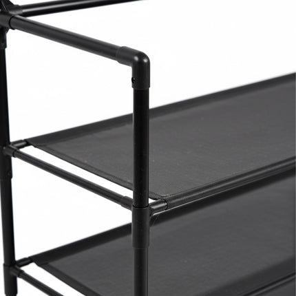 Coat Stand & Shoe Rack with 4 Tiers and 8 Hooks