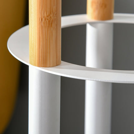 Coat and umbrella stand with 13 hooks, metal, natural white