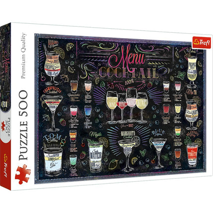 Cocktail Menu Puzzle, 500 Pieces, Fun Activity for Adults
