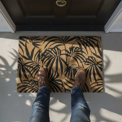 Coconut Doormat, Non-Slip, Botanical Design, 60x40 cm