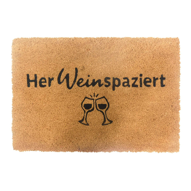 Coconut Doormat with Humorous Saying, 60 x 40 cm
