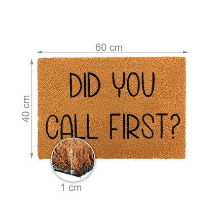 Coconut Doormat with Humorous Saying, 60x40 cm, Non-Slip