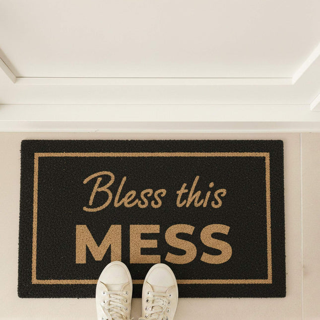 Coconut Doormat with Humorous Saying, 60x40 cm, Non-Slip
