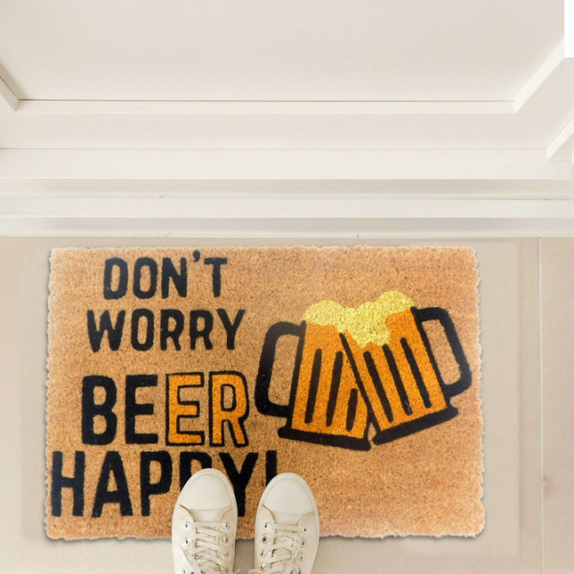 Coconut Doormat with Humorous Saying, 60x40 cm, Non-Slip