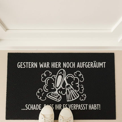 Coconut Doormat with Humorous Saying, 60x40 cm, Non-Slip