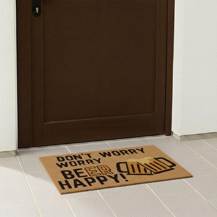 Coconut Doormat with Humorous Saying, 60x40 cm, Non-Slip