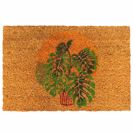 Rohožka z kokosového vlákna, botanický motiv, 60x40 cm