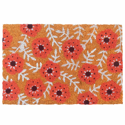 Kokosfaser-Fußmatte, botanisches Design, 60x40 cm