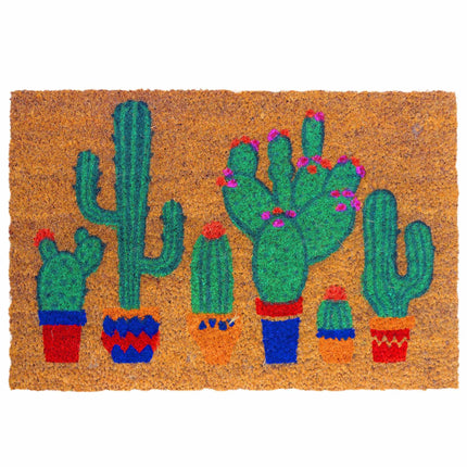 Rohožka z kokosového vlákna, botanický motiv, 60x40 cm