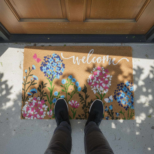 Rohožka Welcome z kokosového vlákna – protiskluzová, do interiéru i exteriéru