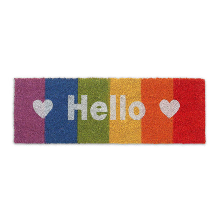 Kokosová rohožka "Hello" duha
