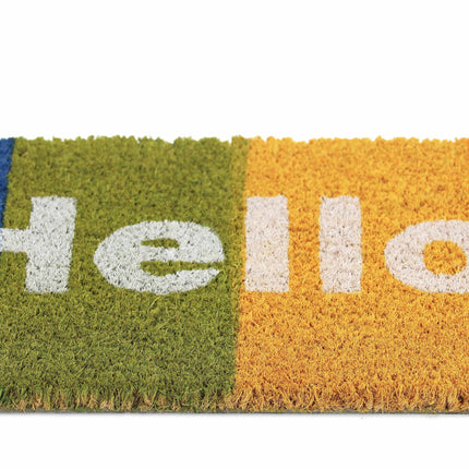 Kokosová rohožka "Hello" duha