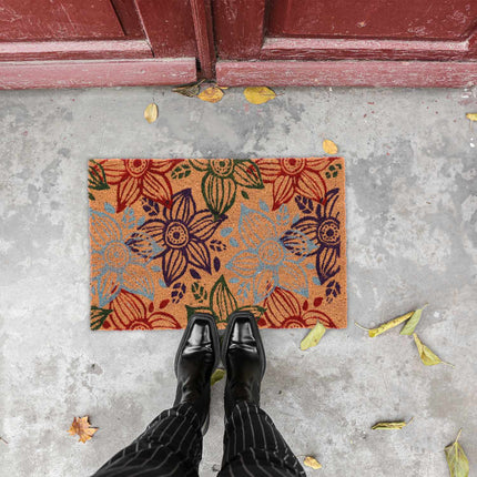 Coconut doormat flowers
