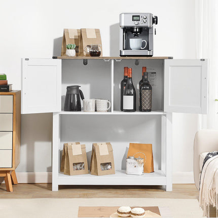 Coffee Bar Cabinet, 3-Tier Storage, Magnetic Doors, 31.5 in