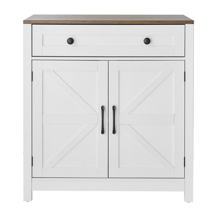 Coffee Bar Cabinet – Farmhouse, Drawer, Barn Doors, 75cm