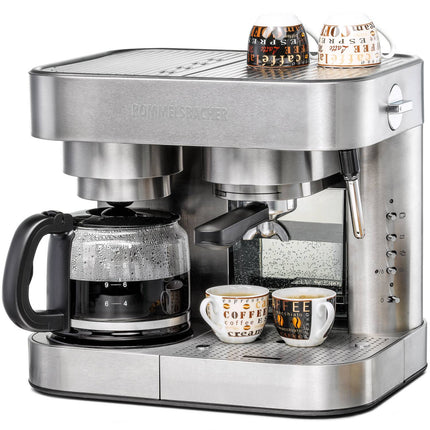 Kávovar na espresso – nerezová ocel, 10 šálků, 19 barů