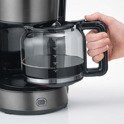 Kávovar, tmavý inox, 1000W, objem 1.25L